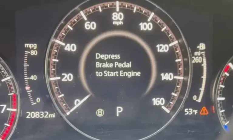 Depress Brake Pedal to Start Engine