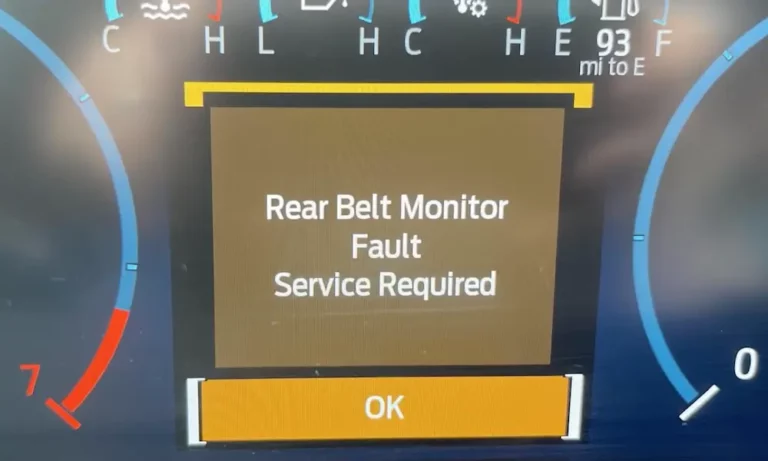 Ford Escape Rear Belt Monitor Fault