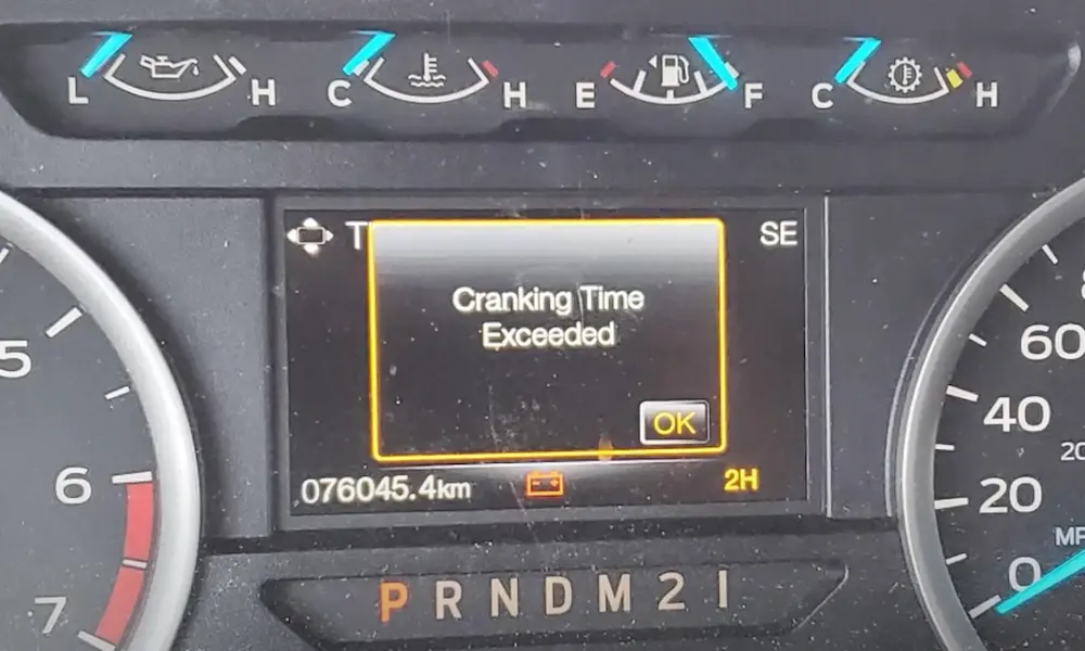 Ford Cranking Time Exceeded