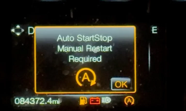 Ford Auto Start-Stop Manual Restart Required