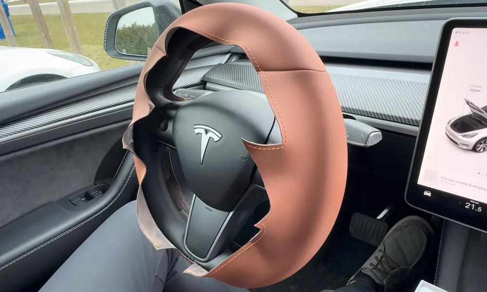 Tesla Steering Wheel Peeling