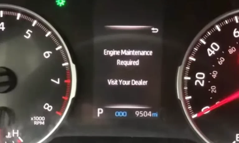Toyota Engine Maintenance Required