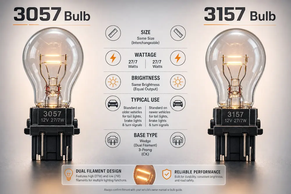 3057 vs 3157 Bulbs