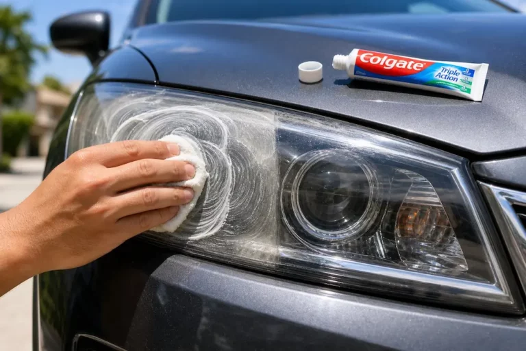 Cleaning Headlights With Toothpaste