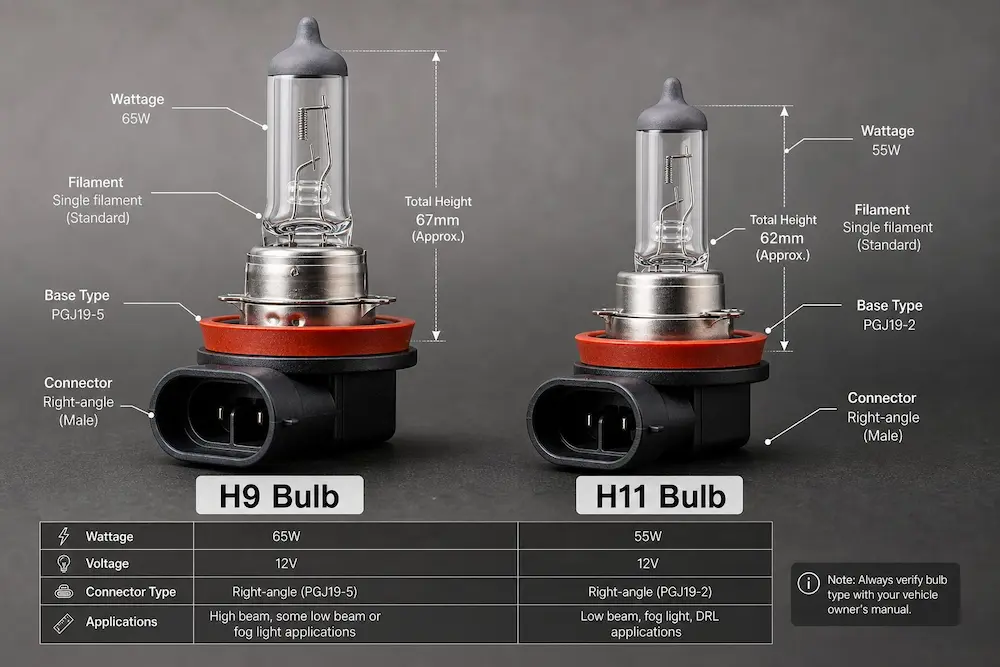 H9 vs H11 Bulb