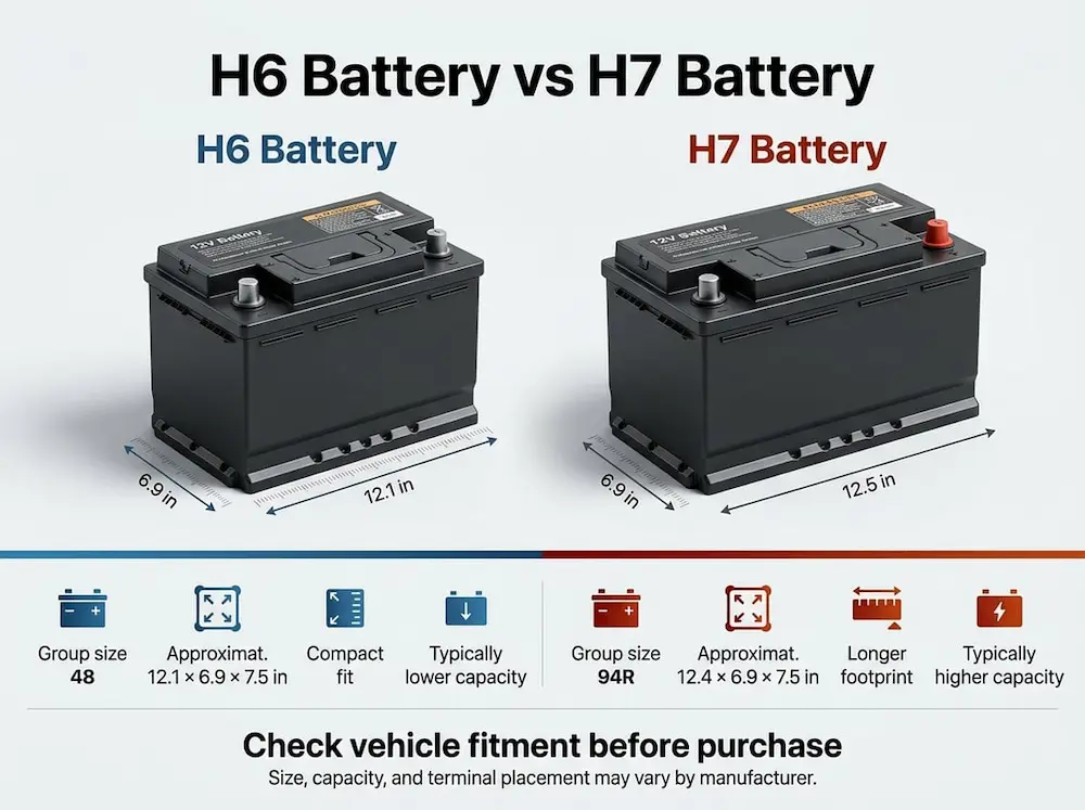 H6 vs H7 Battery